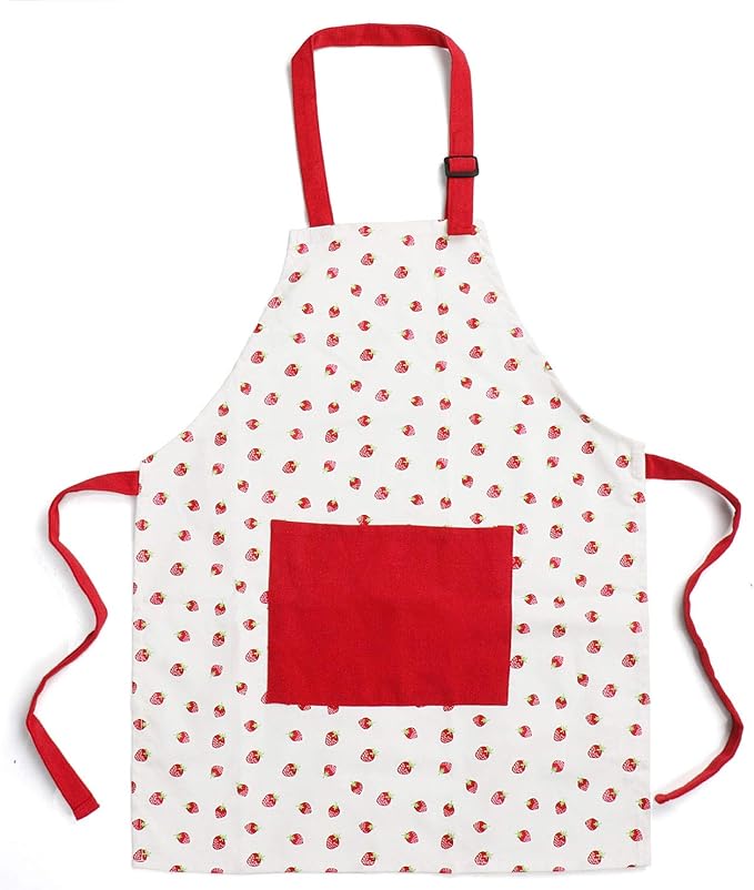 Jennice House Kids Apron and Chef Hat Set, Cute Children Baking Aprons for Cooking Baby Baking Aprons