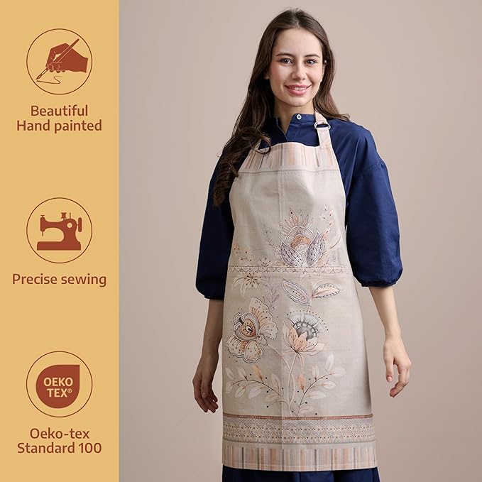 Maison d' Hermine 100% Cotton Apron for women with Pocket Kitchen Chef Apron for Men Cooking Mothers Day Gifts
