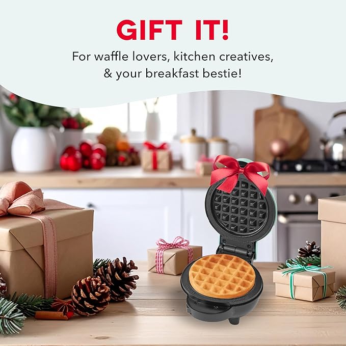 Dash MultiMaker® Mini Maker System - Compact Waffle Maker for Family Breakfasts - Removable Griddle Plates & nonstick surface - 6 Plates & Storage Case - Aqua