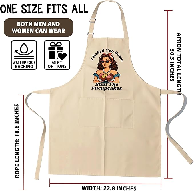 Funny Aprons for Women - Baking Gift for Women, Mothers Day Christmas Birthday Gifts, Perfect for Cooking, Bartending