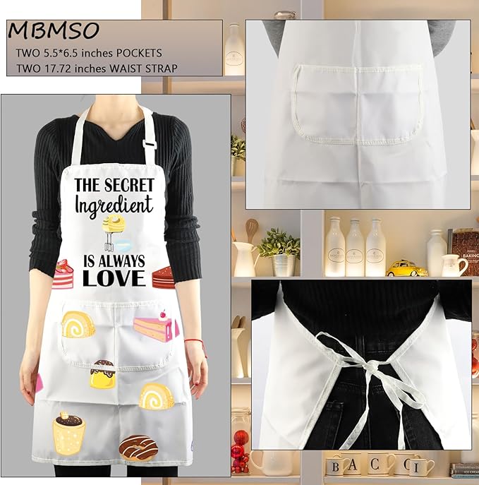MBMSO Baking Apron the Secret Ingredient is Always Love Apron Baker Gifts Baking Cooking Gifts for Bake Lover Kitchen Apron