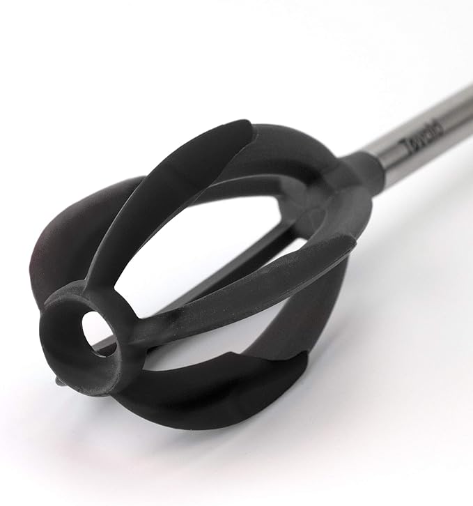Tovolo Pancake Batter Mixer Whisker for Mixing Waffles Cakes Muffins and Brownies, Silicone Coated Blades Scrape Bowls Clean, BPA Free Dishwasher Safe Easy to Use Kitchen Utensil, Charcoal Gray