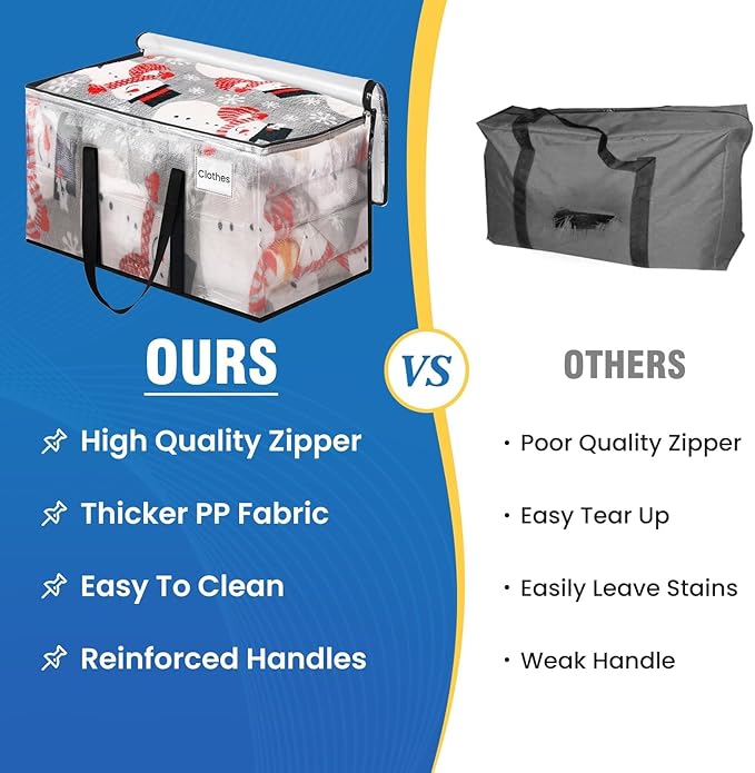 RoomHacks Clear Heavy Duty Extra Large Moving Bags, Reinforced Handle and Double Zipper Storage Bags, Packing Bags Alternative (2 Packs)