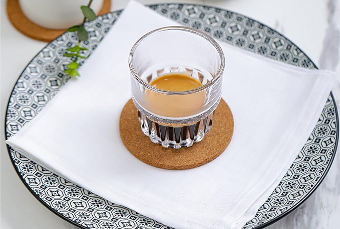 100% Pure Linen Dinner Cloth Napkins 15 x 15 Inch White - Set of 6 Pack European Flax Natural Fabric Washable for Home and Kitchen