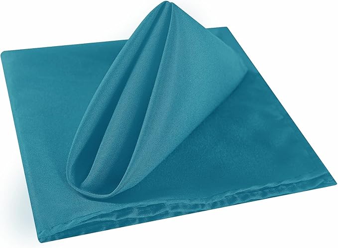 Cloth Napkins 20x20 inch Washable Polyester Dinner Napkins Soft Table Napkins for Wedding Party Dining Banquet(Caribbean Blue,25PCS)