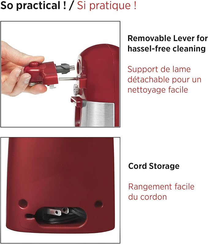 Starfrit Gourmet - MightiCan Can Opener - Holds and Leaves No Sharp Edges on Lid - Comfort Grip - Heavy Duty Non-Slip Knob - 3 Year Warranty