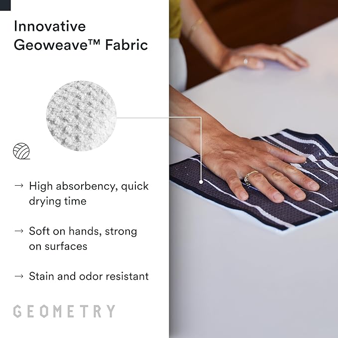 GEOMETRY Kitchen Dish Cloths - Quick Dry Dishcloths for Kitchen - Premium Dish Rags with Geoweave - 3-Pack Set Night Reeds