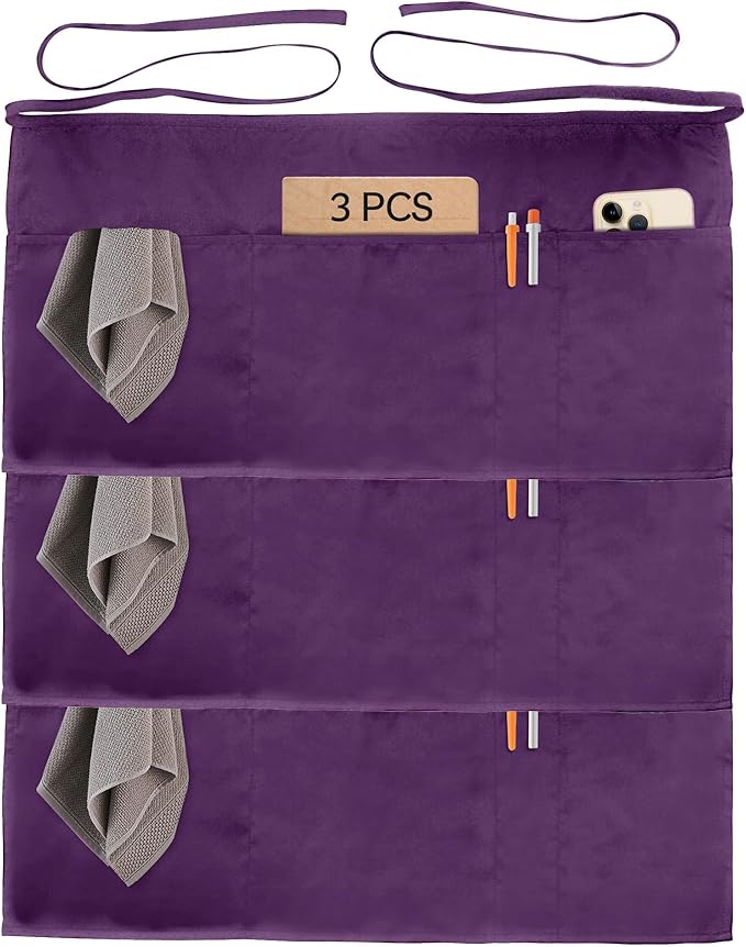 Xeoxarel Aprons with 4 Pockets (Available in 3 Pack / 7 Pack) 23.5'' X 11.5''