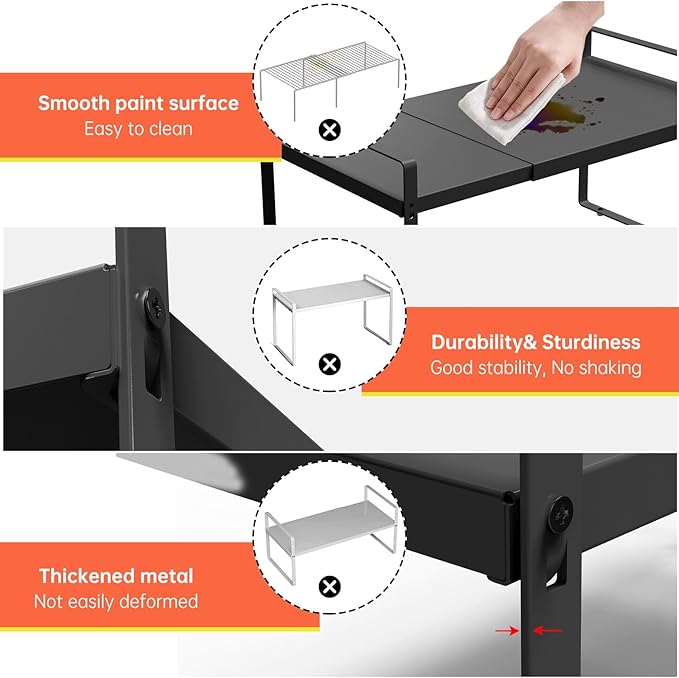 Adjustable Cabinet Shelves 9", Expandable 14~25" Metal Shelving for Pantry & Kitchen Organization (1Pcak)