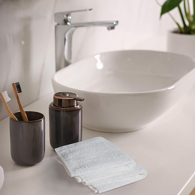 Softolle 100% Cotton Washcloths 60 Pack (12x12 Inches) Soft, Highly Absorbent Washcloth, Face Towels, Wash Cloths for Face, Ring Spun, Bulk Pack (White)
