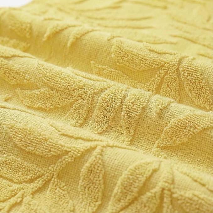 Artoid Mode Yellow Soft Cotton Jacquard Leaves Spring Table Runner, Holiday Kitchen Dining Table Decoration for Home Party Decor 13x72 Inch