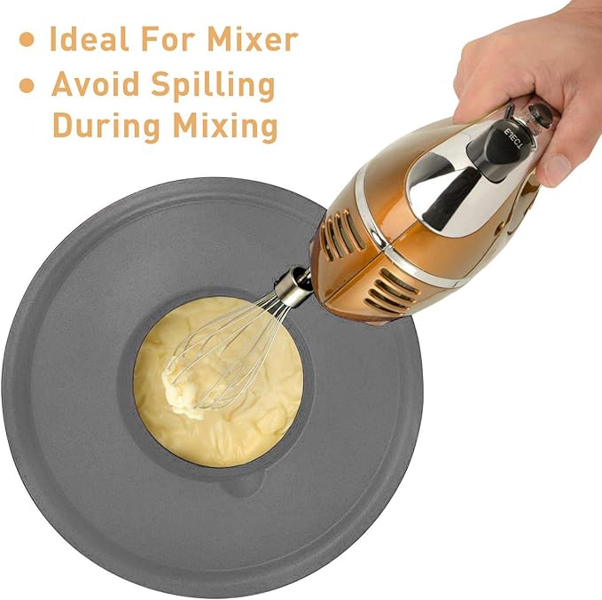 Wildone Mixing Bowls with Airtight Lids Set, 5PCS Stainless Steel Nesting Bowls Set for Kitchen, with Grater Attachments & Non-Slip Bottoms, Size 5, 3, 2, 1.5, 0.63 QT, Great for Baking & Serving