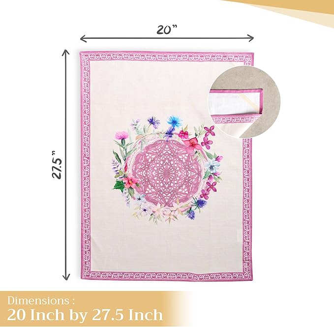 Maison d' Hermine Kitchen Towels Set of 3 100% Cotton 27.50" x 20" Reusable Cloth Tea Dish Towels Absorbent with Hanging Loop for Kitchen Gifts for Mothers Day Spring/Summer (Chardon)