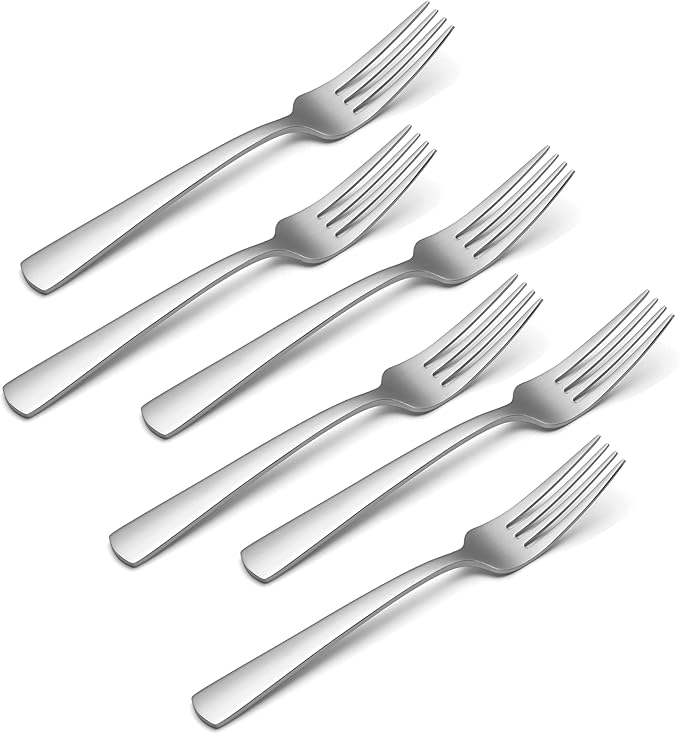 Oneida Silverware Set, Aptitude Everyday Flatware Dinner Fork Set, Service For 6, 18/0 Stainless Steel, Mirror Finish, Dishwasher Safe, Home And Kitchen Utensils Sets, Dinner Forks (Silver, 6 Pieces)
