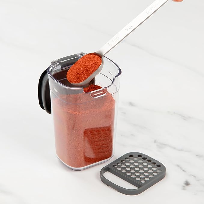 Progressive ProKeeper+ 6-Piece Spice Rack Set - Airtight, BPA-Free, Dishwasher Safe, Sits on Countertop or Mounts to Wall/Cabinet, Includes 24 Labels