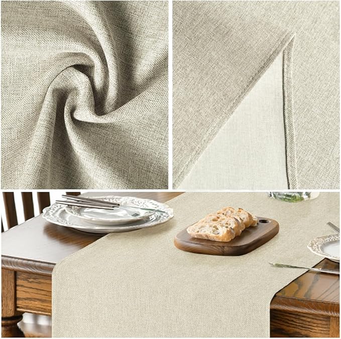 Artoid Mode Beige Table Runner, Seasonal Summer Fall Washable Kitchen Dining Table Decoration for Home Party Decor 13x60 Inch