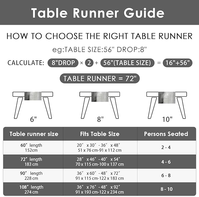 Emvency Farmhouse Table Runner, Grey and White Abstract Art Painting for Kitchen Coffee Table Family Dinners Holiday Parties Wedding Events Decor(13x72 inch)