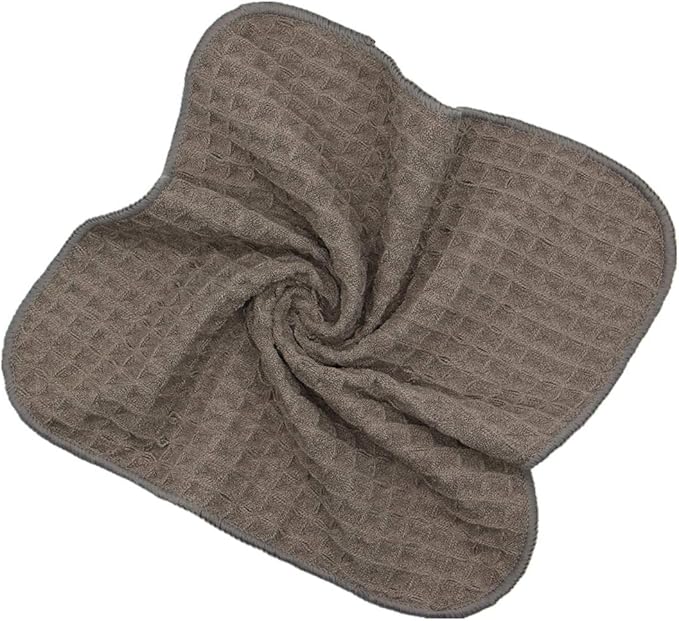 Microfiber Kitchen Cleaning Cloth Thick Dish Rags Waffle Weave Washcloths Dish Cloths Ultra Absorbent Odor Free 12inch X 12inch 6 Pack Gray