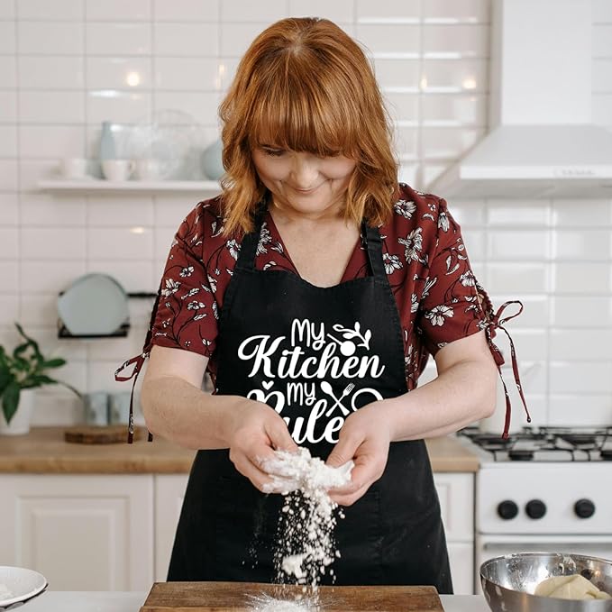 Funny Cooking Aprons for Women with Pockets, Kitchen Chef Aprons for Bakers, Birthday Gifts for Mom Wife Friends