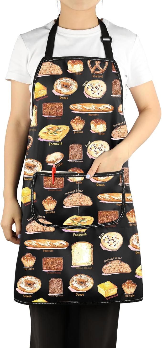 VAMSII Bread Lover Gift The Breadfather Soup Apron With Pockets Chef Cooking Kitchen Gift for Men Boyfriend Husband Father