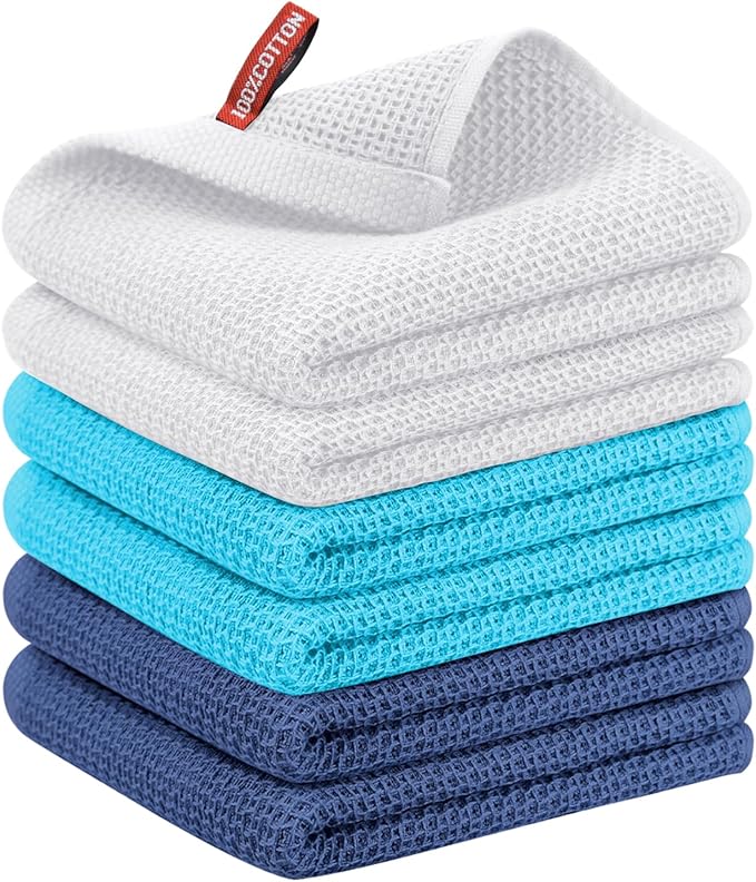 Nialnant 6 Pcs Kitchen Hand Towels, 100% Cotton Dish Towels for Washing Dishes, Super Soft and Absorbent Tea Towel-13 x 28 in