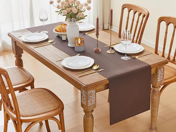 YATOJUZI Coffee Table Runner Seasonal Summer Autumn Kitchen Dining Coffee Table Decoration 55 Inches Long Waterproof Farmhouse Rustic Table Runner Home Wedding Party Decor 16x55Inch