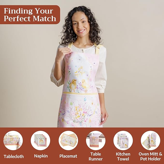 Maison d' Hermine 100% Cotton Apron for women with Pocket Kitchen Chef Apron for Men Cooking Mothers Day Gifts