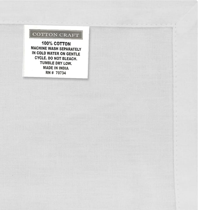 COTTON CRAFT White Dinner Napkins - Set of 12 Classic Pure Cotton Soft Cloth Napkins - Durable Washable Everyday Lunch Brunch Table Restaurant Wedding Party Gift Reusable Napkin - 17 x 17 inches