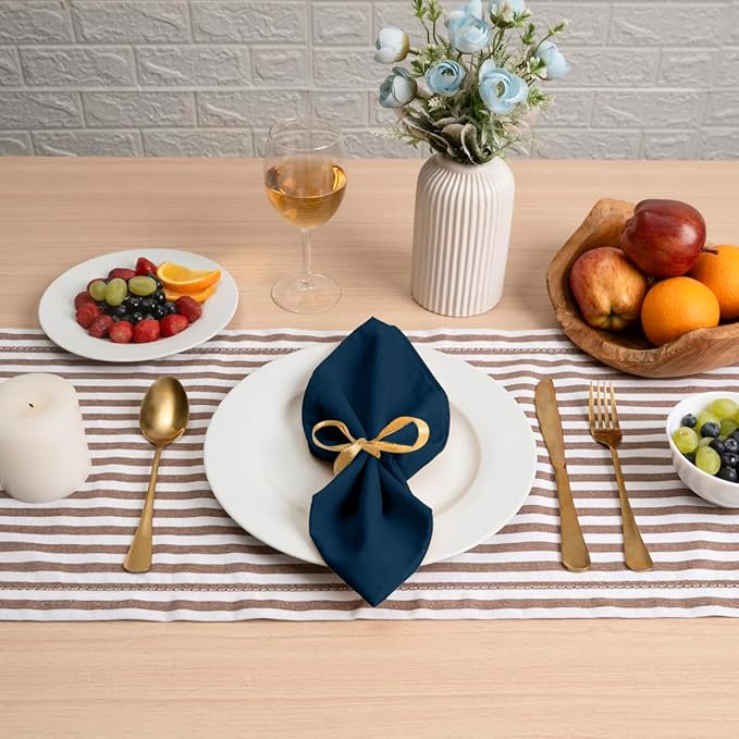 Blue Needles Solid Cloth Napkins Set of 12 Crystal Teal 100% Cotton Dinner Napkins 18x18 inches - Soft, Reusable, Absorbent & Washable Linen, Ideal for Spring Summer Easter Parties & Everyday Use