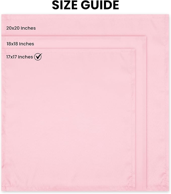 Utopia Home [24 Pack, Pink] Cloth Napkins 17x17 Inches, 100% Polyester Hemmed Edges, Washable and Reusable Ideal for Parties, Weddings and Dinners