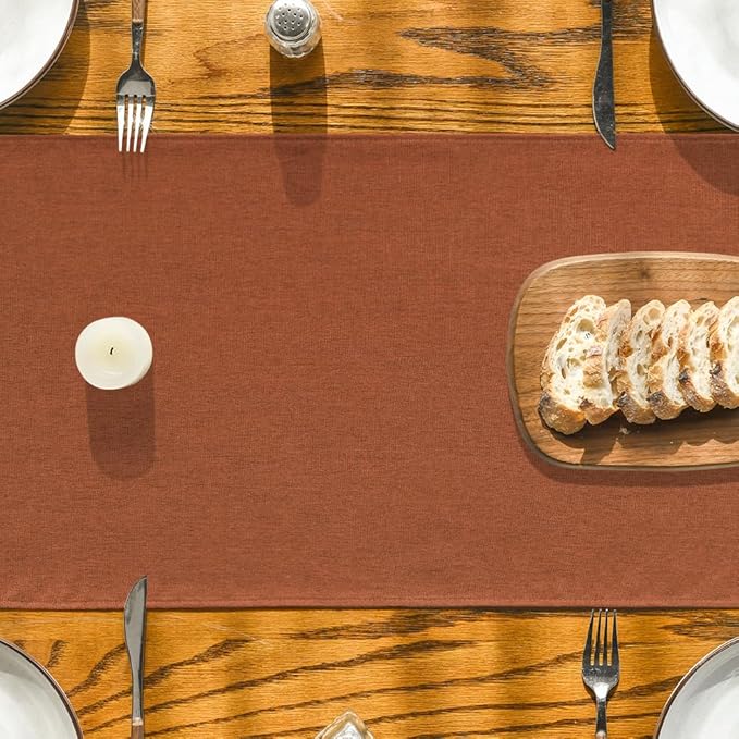 Artoid Mode Rusty Orange Table Runner, Seasonal Fall Thanksgiving Washable Kitchen Dining Table Decoration for Home Party Decor 13x72 Inch