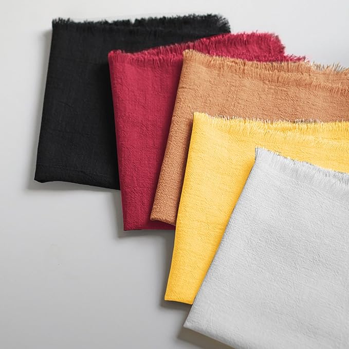 Handmade Cloth Napkins 100% Cotton Napkins with Fringe，Delicate Handmade Cloth Napkins for Dinners, Parties, Weddings and More，(18 x 18 Inch Set of 4) - Yellow