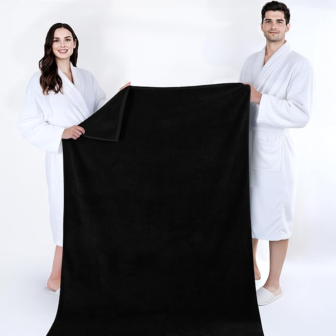 Cotton Paradise 100% Cotton 40x80 Oversized Bath Sheet, Extra Large Turkish Bath Towels for Bathroom, Black Bathsheet