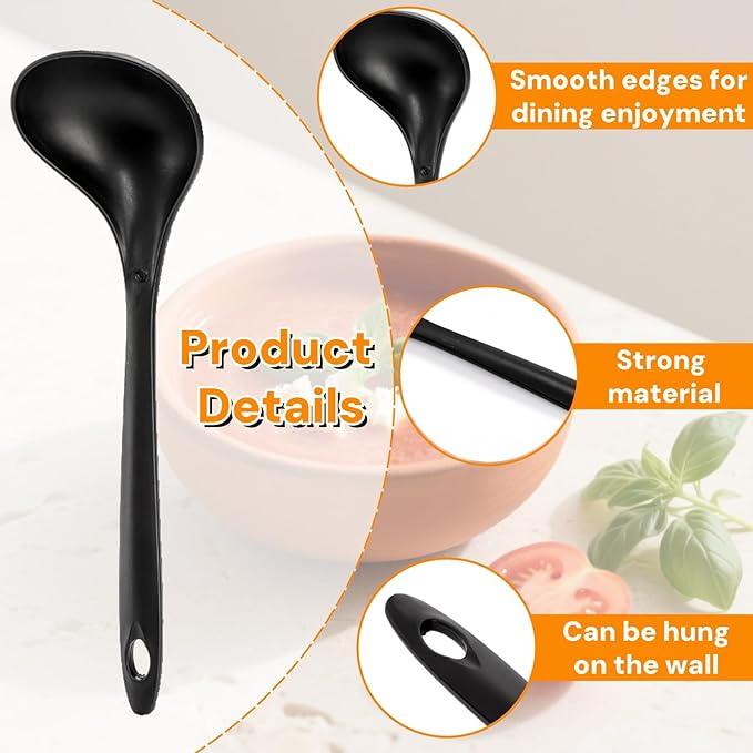 40 Pack Plastic Ladle Spoons, 9 Inch Disposable Large Serving Spoons with Long Handle, Heat Resistant Soup Ladle Bulk for Party Catering Buffet Restaurant
