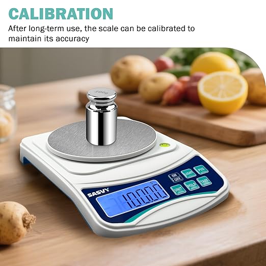 Digital Lab Scale 1000g x 0.01g oz/g/ct/DWT/tl/gn/ozt Precision Electronic Scientific Scale Analytical Balance for Laboratory Jewelry Kitchen, Includes 100g Weight and 2 x AAA Batteries