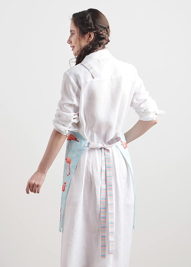 Maison d' Hermine 100% Cotton Apron for women with Pocket Kitchen Chef Apron for Men Cooking Mothers Day Gifts