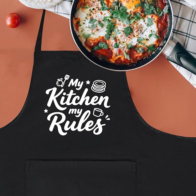Funny Aprons for Women with 2 Pockets, Adjustable Kitchen Apron for Cooking, Baking Gifts for Birthday Christmas