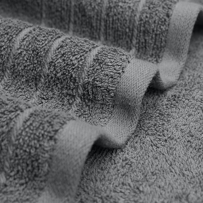 RIVERSIDE Pack of 4 Premium Extra Large Grey Bath Towels 30 x 60 Inches, 100% Cotton, Super Soft & Highly Absorbent, Larger & Lighter Weight, Quicker to Dry, Perfect for Bathroom
