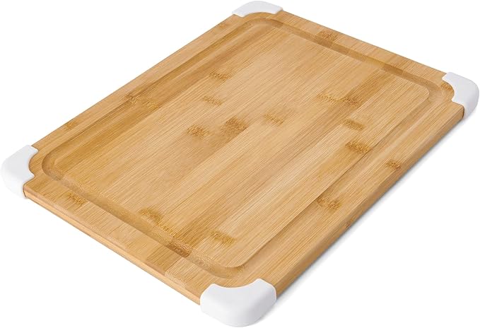 Farberware Nonslip Bamboo Cutting Board with Juice Groove,11x14 Inch,White,(Pack of 6)