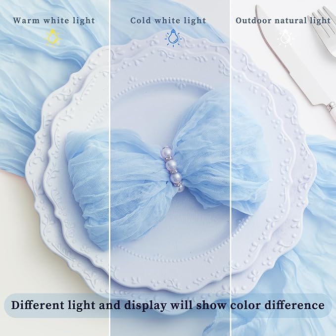 Baby Blue 60 Pack Cheesecloth Napkins Washable 21x21 Inches Baby Blue Cloth Napkins Set of 60 Bridal Baby Shower Dinner Table Napkins for Wedding Rustic Boho Cotton Gauze Summer Party Table Decor