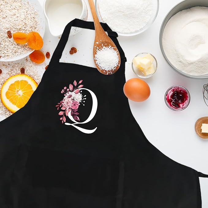 Personalized Aprons for Women with Pockets, Cute Aprons for Women Chef Baking, Cooking Gifts for Mom Birthday