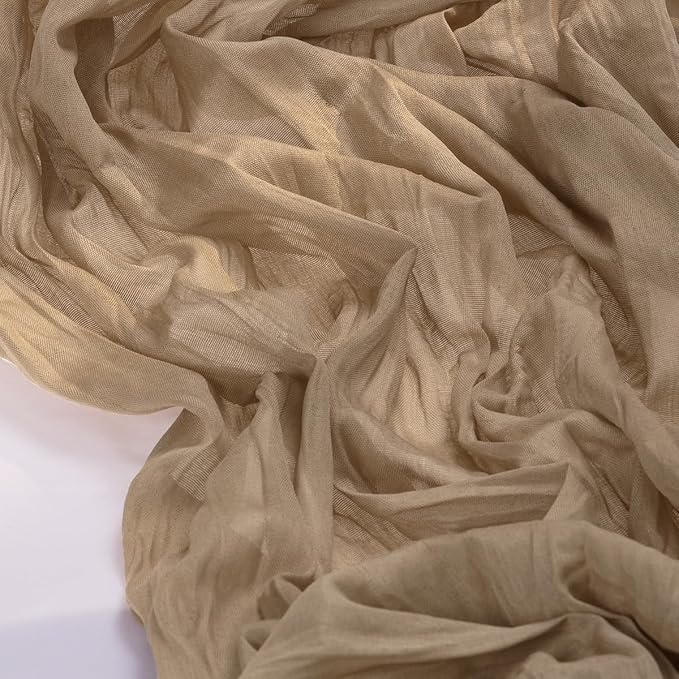 Socomi Nude Brown Cheesecloth Table Runner Easter Spring Boho Rustic Gauze 120 inch 10FT Cheese Cloth Runner for Wedding Party Baby Shower Birthday Home Decor Holiday Decorations