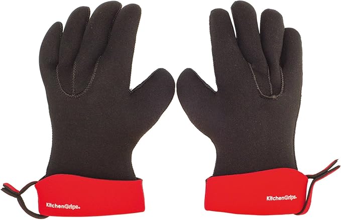 Cuisipro KitchenGrips FLXaPrene Red & Black Chef’s Gloves - Set of 2 | Small