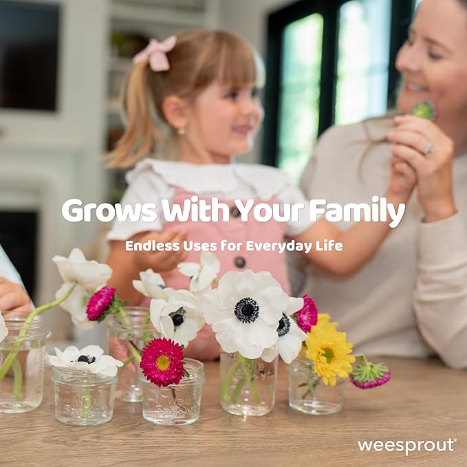 WeeSprout Baby Food Storage Glass Jars w/Lids (4 oz, 24 Pack) Pastel Variety, Snack, Reusable Small Containers, Fridge or Freezer, Microwave & Dishwasher Safe, Essentials for Infants