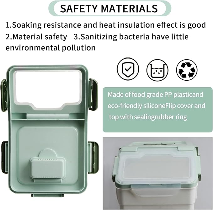 Large Flour Storage Container 25lbs, (4 Pack) BPA Free Rice Dispenser Bin with Locking Lid & Wheels, Measuring Cup, Scoop Kitchen Pantry Organizer for Flour, Rice, Grain, Cereal, Dog Food (Green)