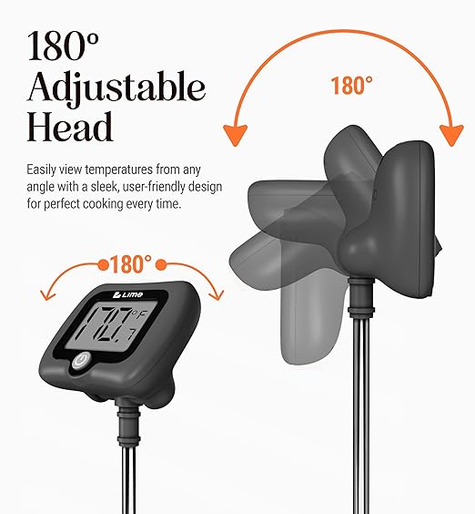 Digital Candy Thermometer with Pot Clip, 10" Long Stainless Steel Probe, Instant Read Kitchen Thermometer for Cooking, Baking, and Candy Making (Dark Gray)