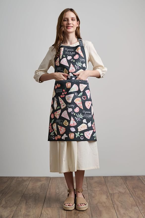 Maison d' Hermine 100% Cotton Apron for women with Pocket Kitchen Chef Apron for Men Cooking Mothers Day Gifts