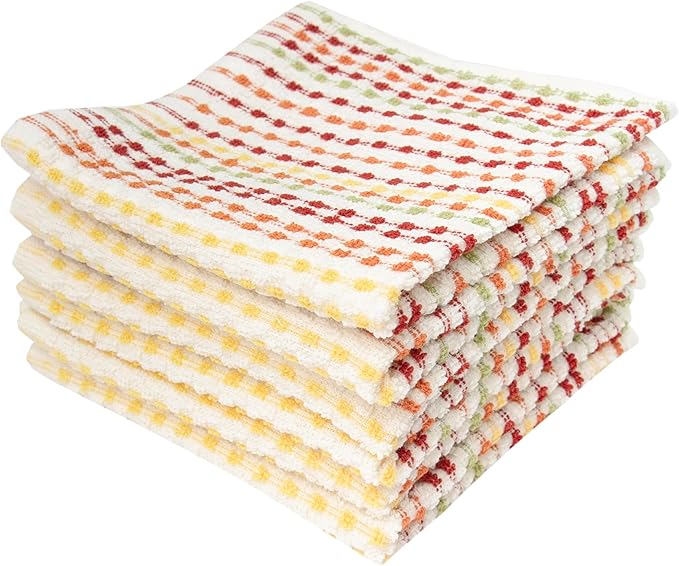Ritz Pebble Bar Mop Towels: Highly Absorbent and Super Soft, 100% Cotton, Durable Super Absorbent Kitchen Bar Towels for Wiping Tables and Counters, 12x12, 6-Pack, Fall