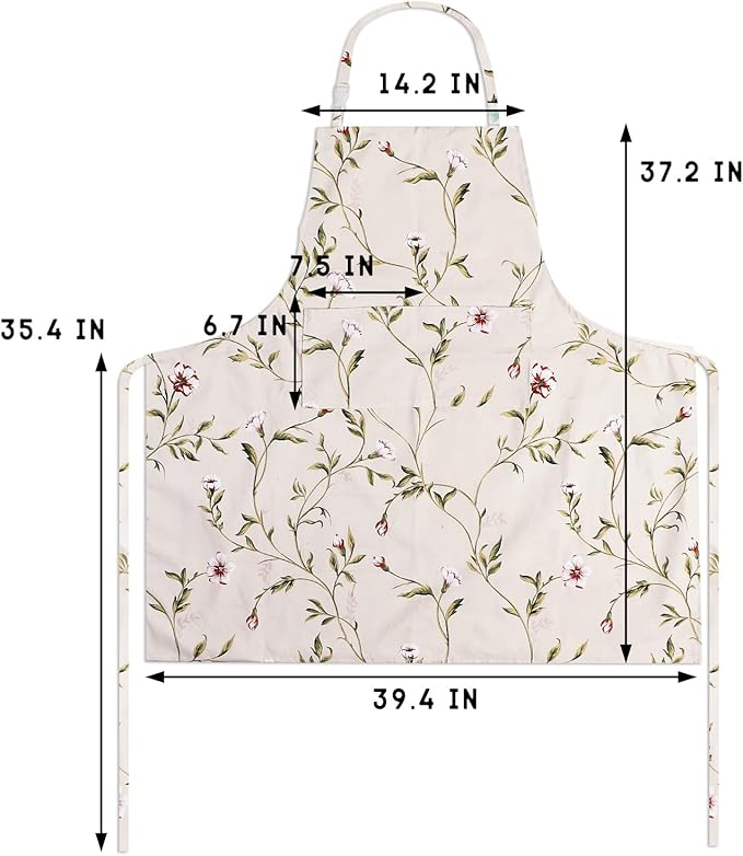 Sanlykate Extra Large Canvas Cotton Apron for Men & Women, Plus Size Durable Aprons with 2 Pockets, Adjustable Bib Machine Washable Oversized Aprons for Baking, Cooking, Painting - Plain