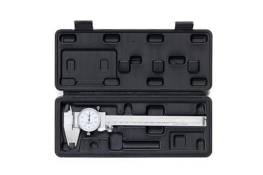 PEC Dial Caliper 0-150mm, Stainless Steel Precision Measuring Tool with Shock-Proof Dial, High Accuracy ±0.03mm